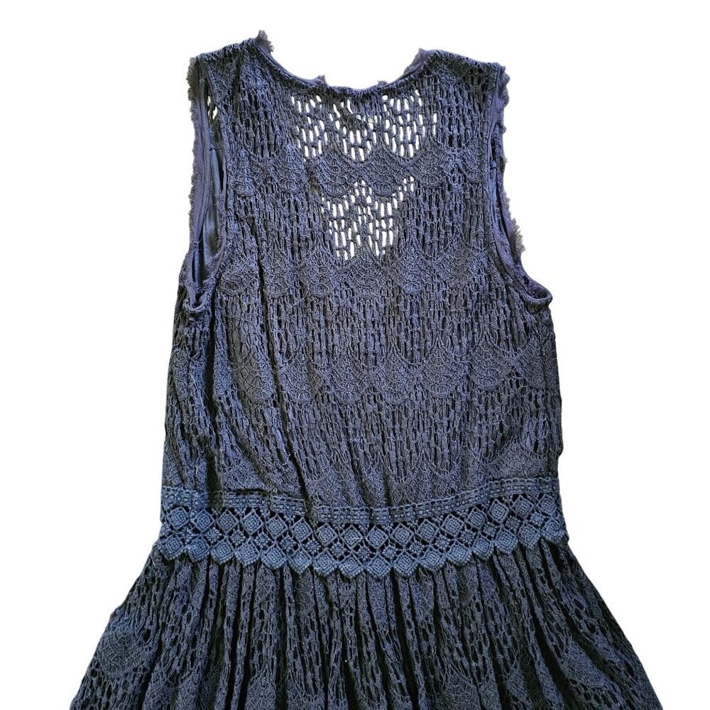 Free People Women's Black Crochet Sleeveless Dress With Inner Lining size XS - Picture 2 of 13